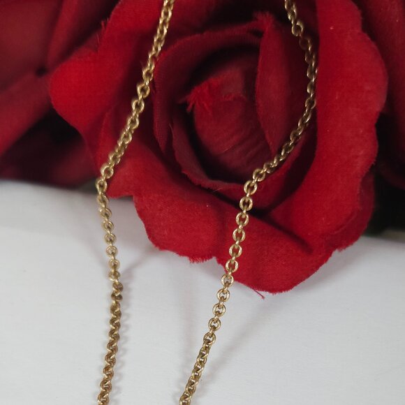 Vintage Avon MOM Crystal Gold Tone Pendant Necklace - Picture 6 of 12